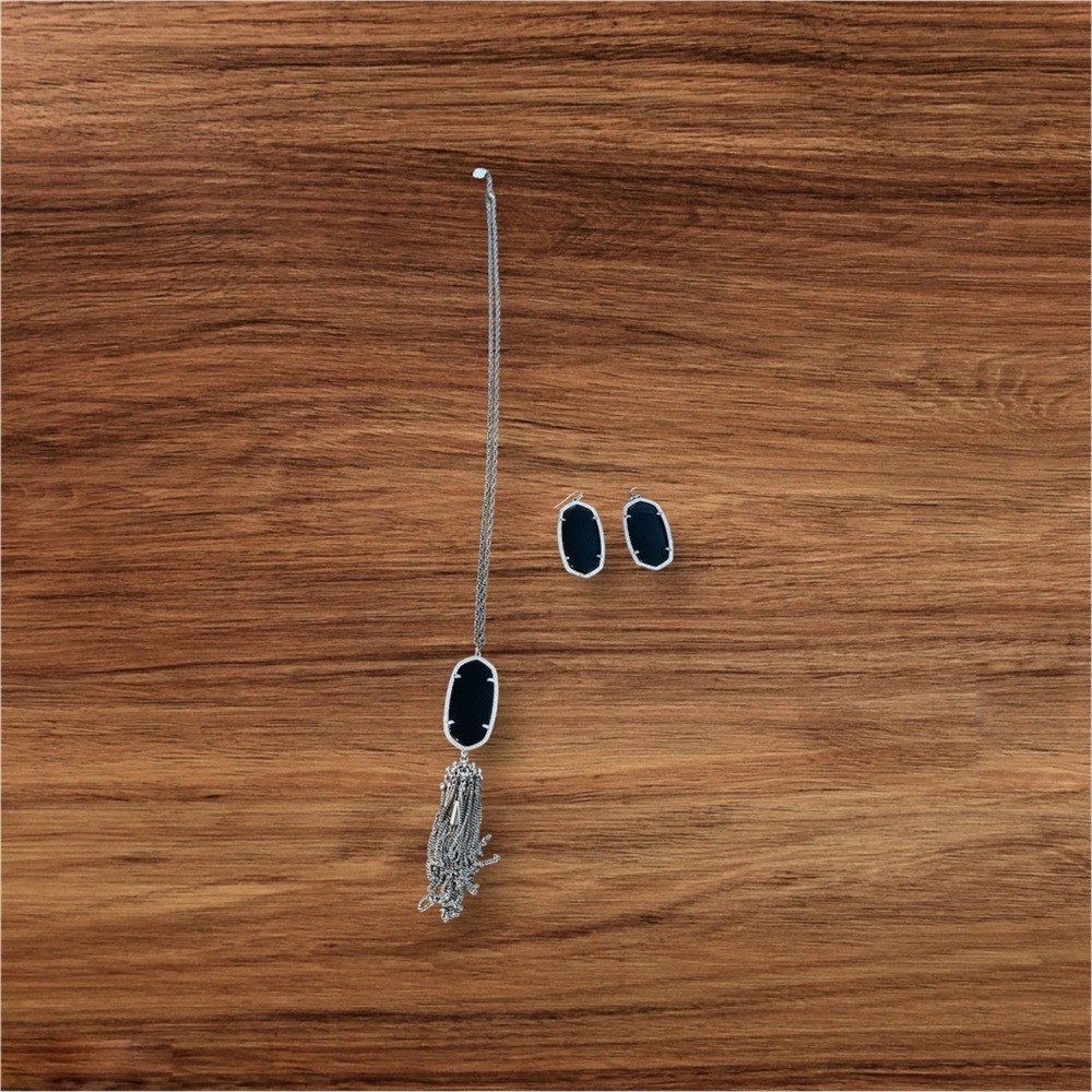Kendra Scott black onyx necklace and earrings.  $65 for both.